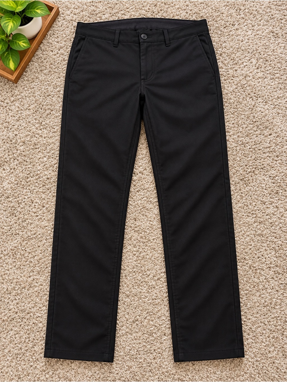 all in motion Black Straight-Leg Chino Pants